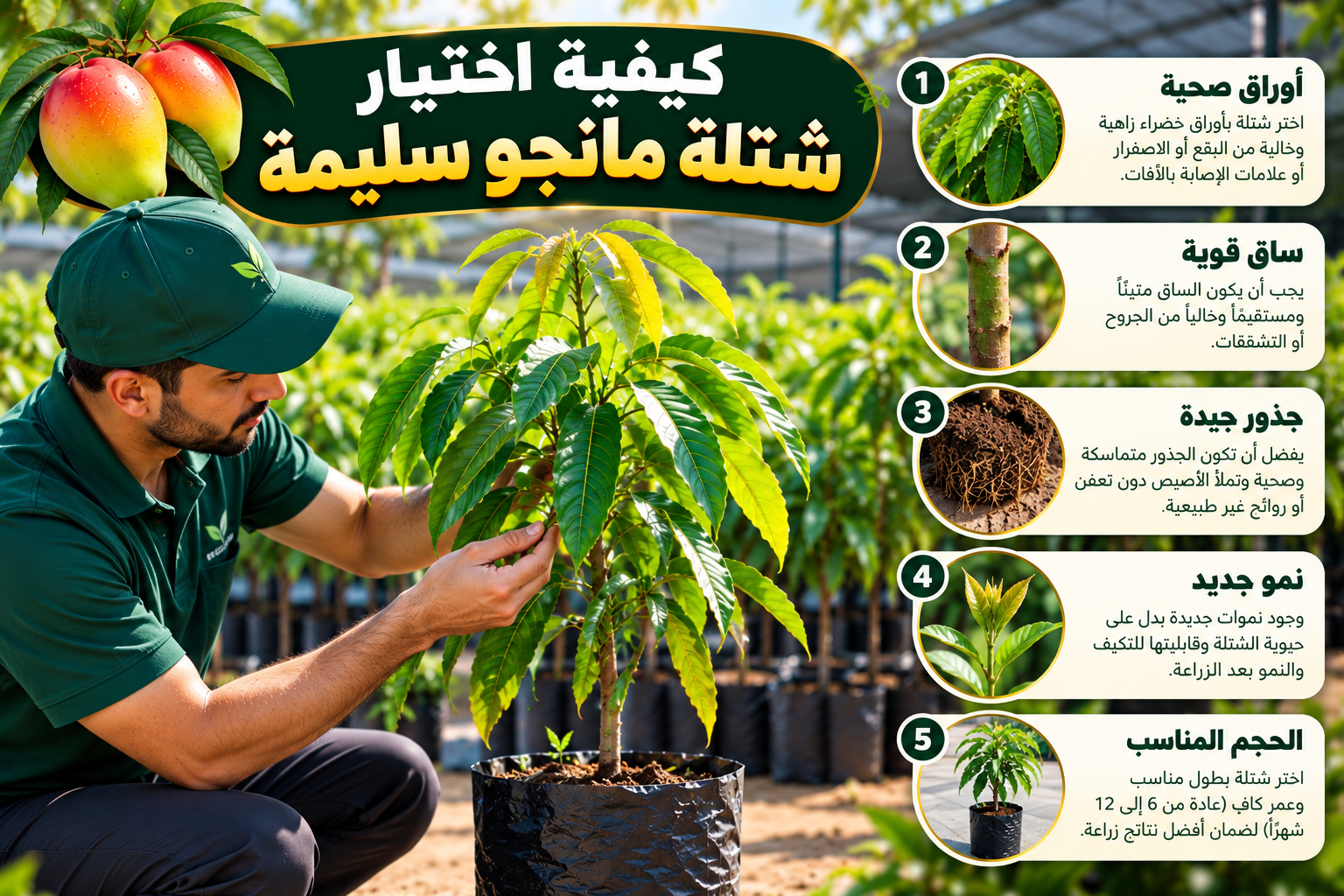 كيفية اختيار شتلة مانجو سليمة